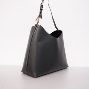 Gucci Silver Bag Shoulder Hardware Black Leather